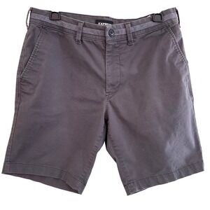 Express Mens Hyper Stretch 365 Comfort Slim Above The Knee Shorts Grey Size 31